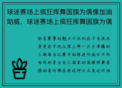 球迷赛场上疯狂挥舞国旗为偶像加油助威，球迷赛场上疯狂挥舞国旗为偶像加油助威的是谁